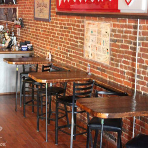 Wick's Pizza in New Albany Upstairs Pub/Band Side Hightop Tables, stage left